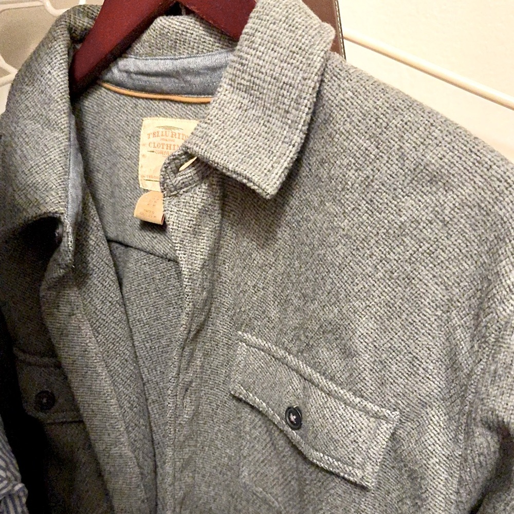 Telluride Clothing Company Heavyweight Knit Shirt Jacket- Gray, M